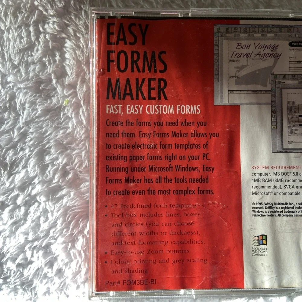 Easy Forms Maker PC CD Rom 1995 Extension Vtg Softkey‎